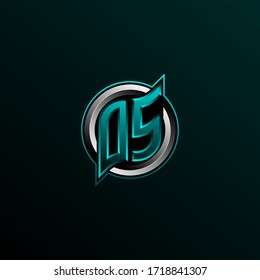 Initial DS logo design, Initial OS logo design with Circle style, Logo for game, esport, community or business.