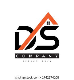 initial DS real estate logo vector