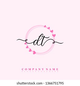 Initial DT handwriting logo
