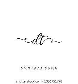 Initial DT handwriting logo