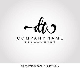 Initial DT Handwriting Logo Vector