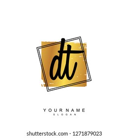 Initial DT handwriting logo vector