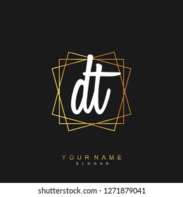 Initial DT handwriting logo vector