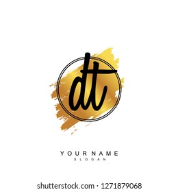 Initial DT handwriting logo vector Initial DT handwriting logo vector
