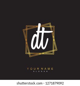 Initial DT handwriting logo vector