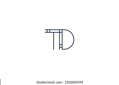 Initial DT TD Letter Logo Design Vector Template. Monogram and Creative Alphabet D T Letters icon Illustration.