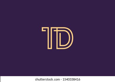 Initial DT TD Letter Logo Design Vector Template. Monogram and Creative Alphabet D T Letters icon Illustration.