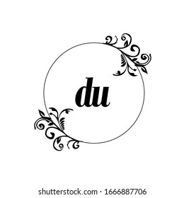 Initial DU beauty monogram wedding elegant handwriting	