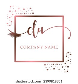 Initial DU calligraphy company eye and eyelash handwriting