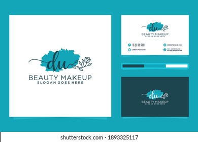 Initial DU Feminine logo collections and business card template.