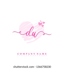 Initial DU handwriting logo