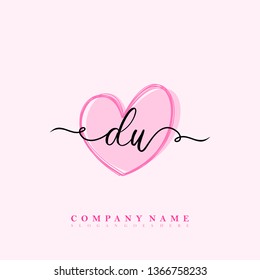 Initial DU handwriting logo