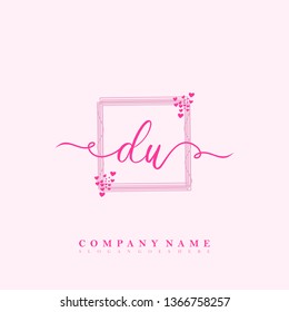 Initial DU handwriting logo