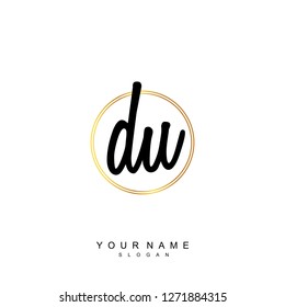 Initial DU handwriting logo vector