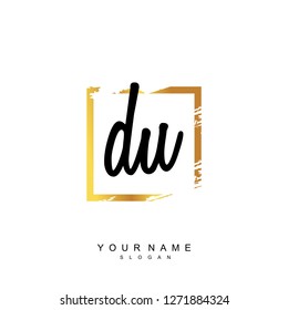 Initial DU handwriting logo vector