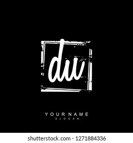 Initial DU handwriting logo vector