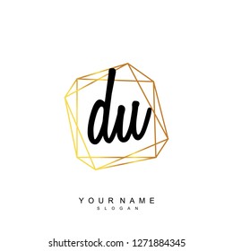 Initial DU handwriting logo vector