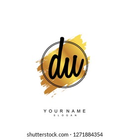 Initial DU handwriting logo vector
