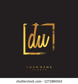 Initial DU handwriting logo vector