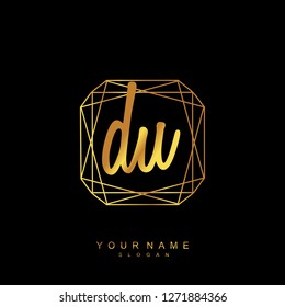 Initial DU handwriting logo vector