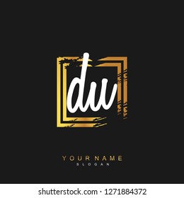 Initial DU handwriting logo vector