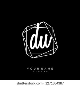 Initial DU handwriting logo vector