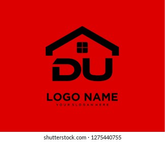 Initial DU home logo vector.