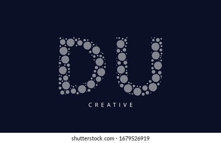 Initial DU Letter Logo With Creative Modern Calligraphy Vector Template. Creative Abstract Letter DU Logo Design
