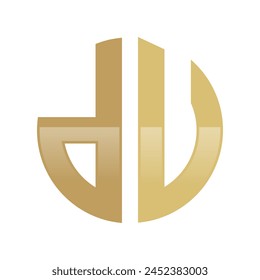 Initial DU Logo in a Circle Shape