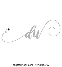 Initial DU logo handwriting business illustration fashion simple