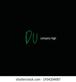 Initial DU logo handwriting vector