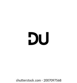 initial DU logo vector minimalistic design letter