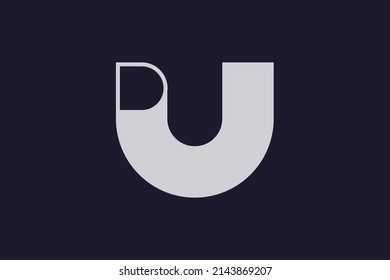 Primer monograma moderno DU UD y elegante diseño de logotipo, logotipo profesional Letras vectorial Icono en fondo de lujo.