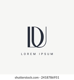 Initial DU and UD modern monogram and elegant logo design, Professional Letters Vector Icon Logo on background