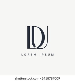 Initial DU and UD modern monogram and elegant logo design, Professional Letters Vector Icon Logo on background 2