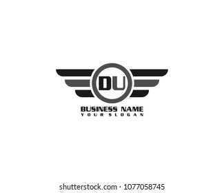 Initial DU wing logo template vector