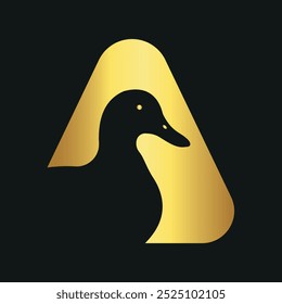  Initial Duck Logo combine with letter A vector template