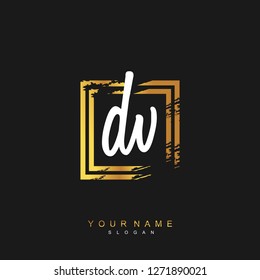 Initial DV handwriting logo vector