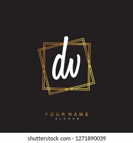 Initial DV handwriting logo vector