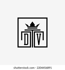 Initial DV Law Firm logo and icon design template stock vector