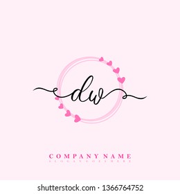 Initial DW handwriting logo