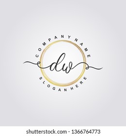 Initial DW handwriting logo