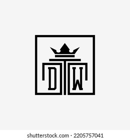 Logo inicial de DW Law Firma y vector de la plantilla de diseño de iconos