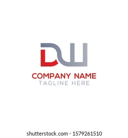 Initial-DW-Letter-Logo mit Vorlage für kreative, moderne Vektorillustration für Unternehmenstypo. Creative Letter DW Logo Vektorillustration.