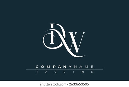 Initial DW Logo Design Vector. Elegant Monogram Logo Design with Decorative Elements and Typography