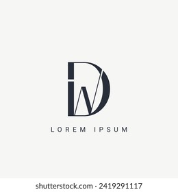 Initial DW and WD modern monogram and elegant logo design, Professional Letters Vector Icon Logo on background