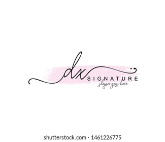 Initial DX beauty monogram and elegant logo design, handwriting logo of initial signature, wedding, fashion, floral and botanical with creative template.