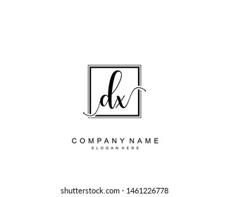 Initial DX beauty monogram and elegant logo design, handwriting logo of initial signature, wedding, fashion, floral and botanical with creative template.