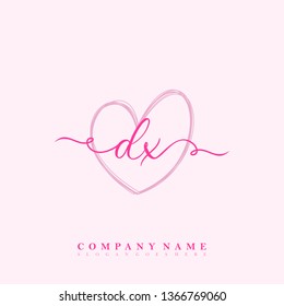 Initial DX handwriting logo