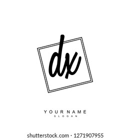Initial DX handwriting logo vector